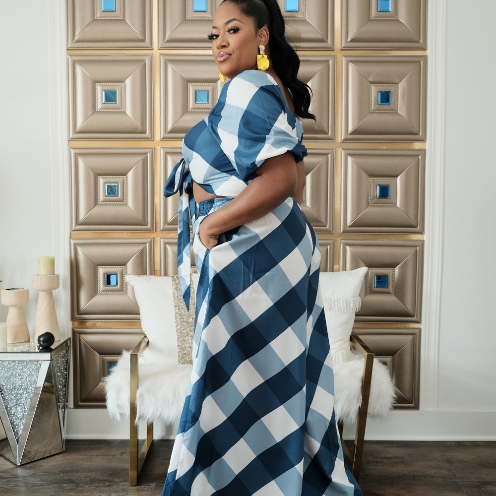 Azure Plaid Set - Picture 4 of 7